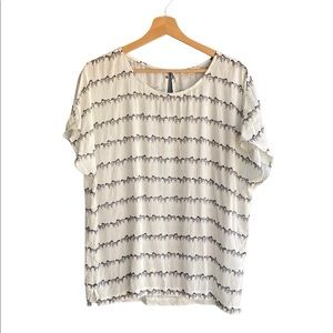 JANE & DELANCEY w/Zebra Print Stripes Shirt